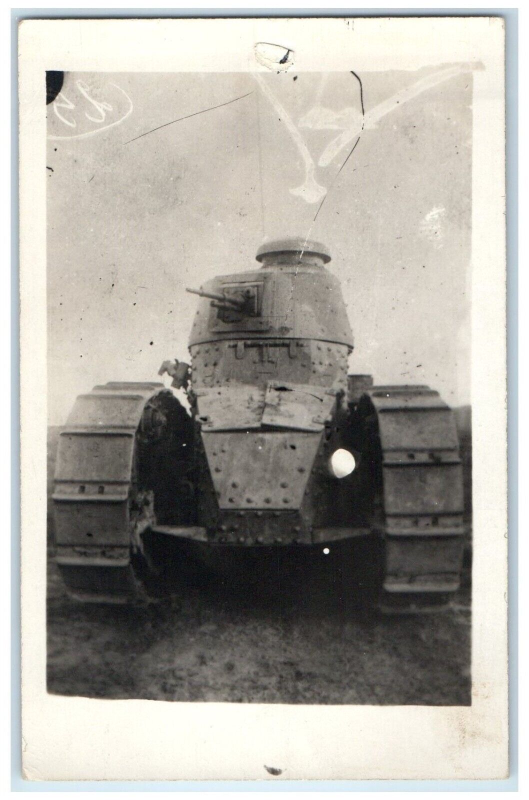 c1910's WWI Era Tank France RPPC Photo Unposted Antique Postcard