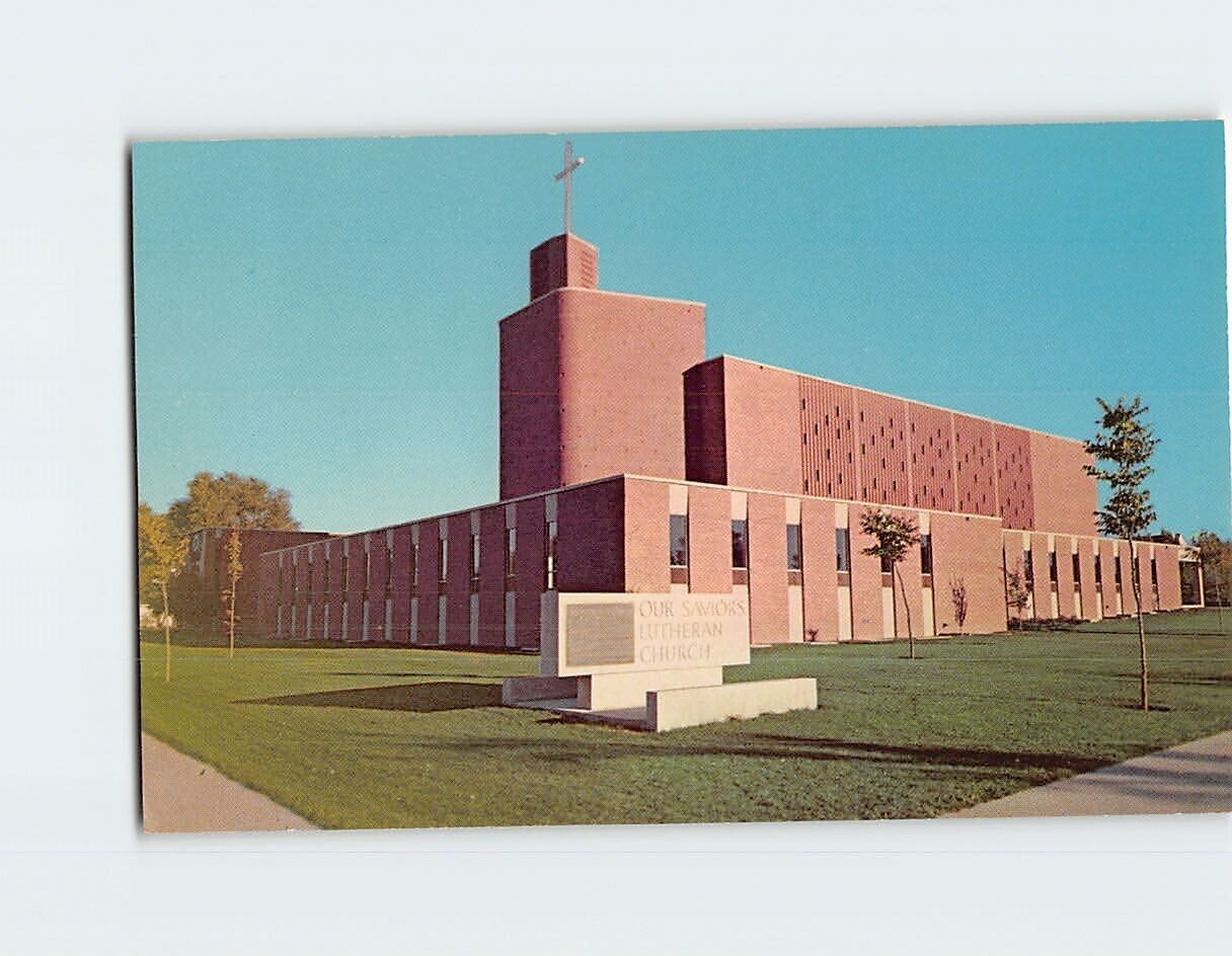 Postcard Our Saviors Lutheran Church Sioux Falls South Dakota USA