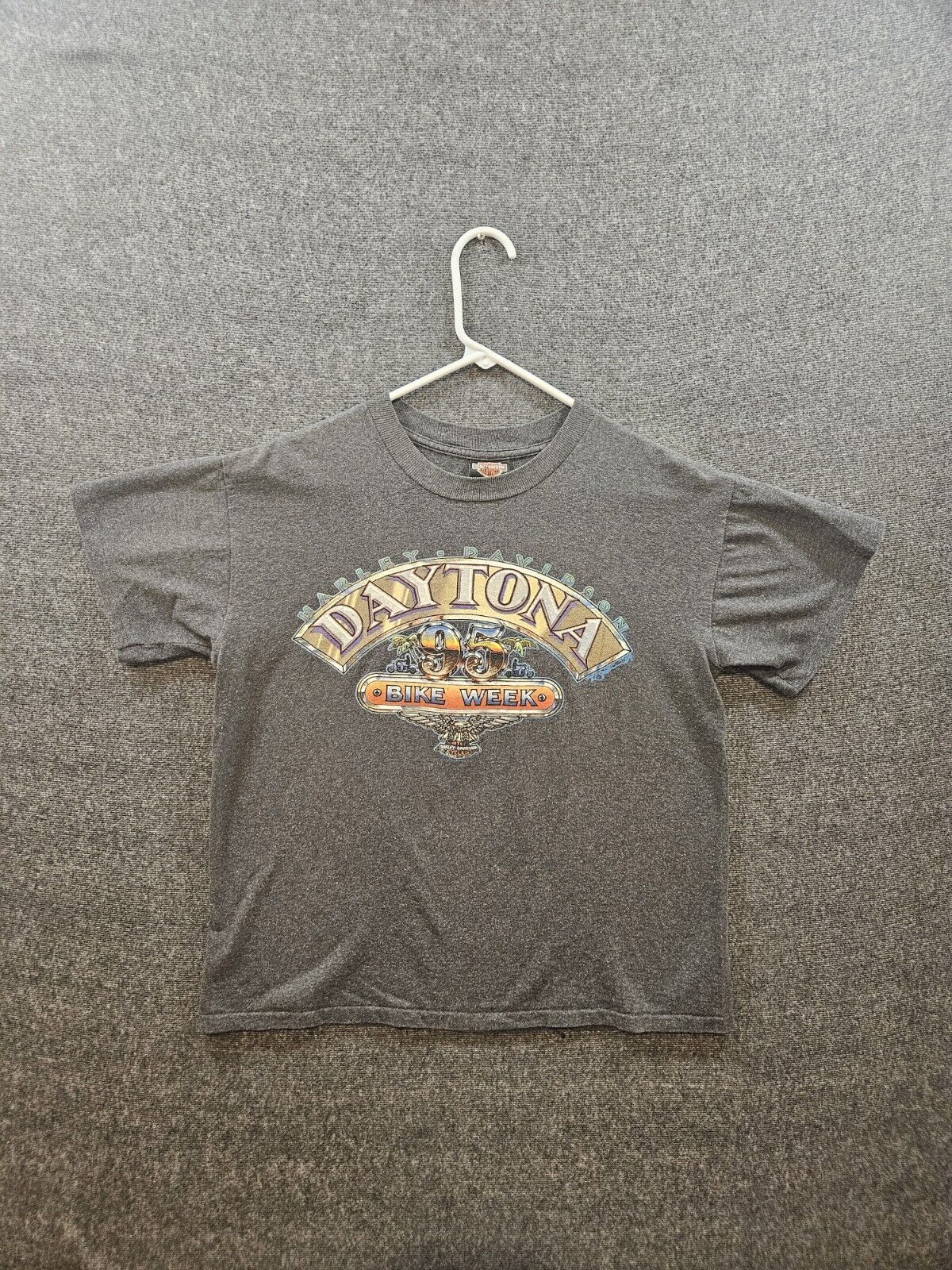 VTG 1995 Bike Week Gray Harley-Davidson T-shirt Single-Stitch USA Made MEDIUM