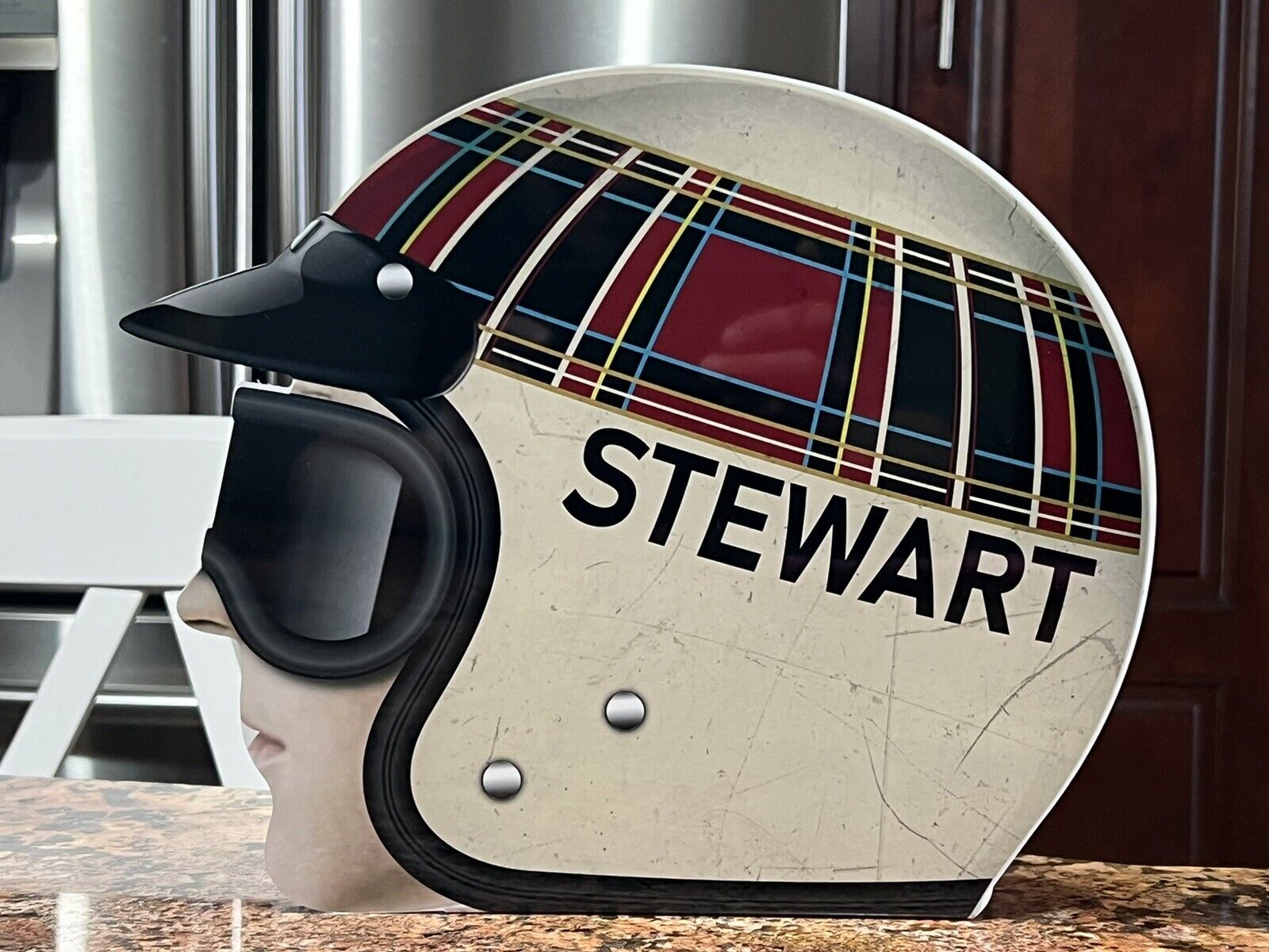 WOW Jackie Stewart Tribute Formula Race Car Helmet Style Sign HD 3D