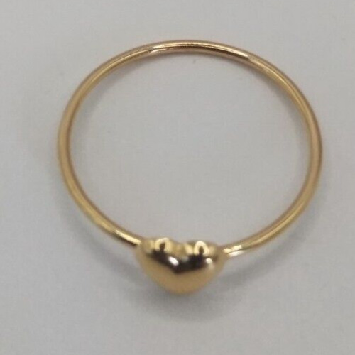 Peruvian ring sizeable made in solid 18k gold - heart design