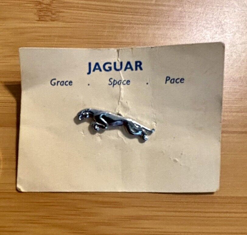 Jaguar XJ XK E Automobile Motor Car Lapel Pin Badge Emblem rare collectible silv
