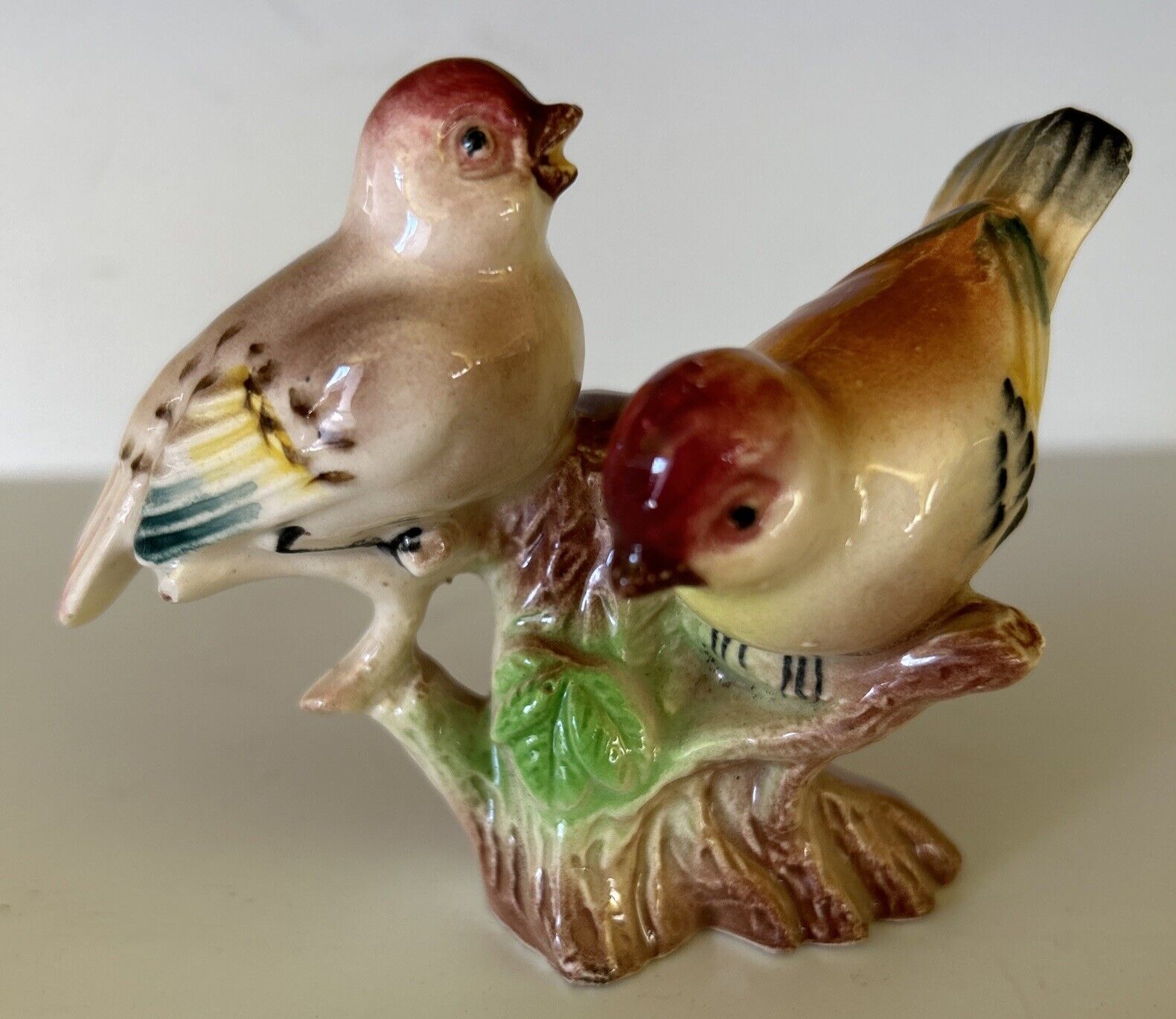 Vintage Beautiful Ceramic Song Birds on Branch
