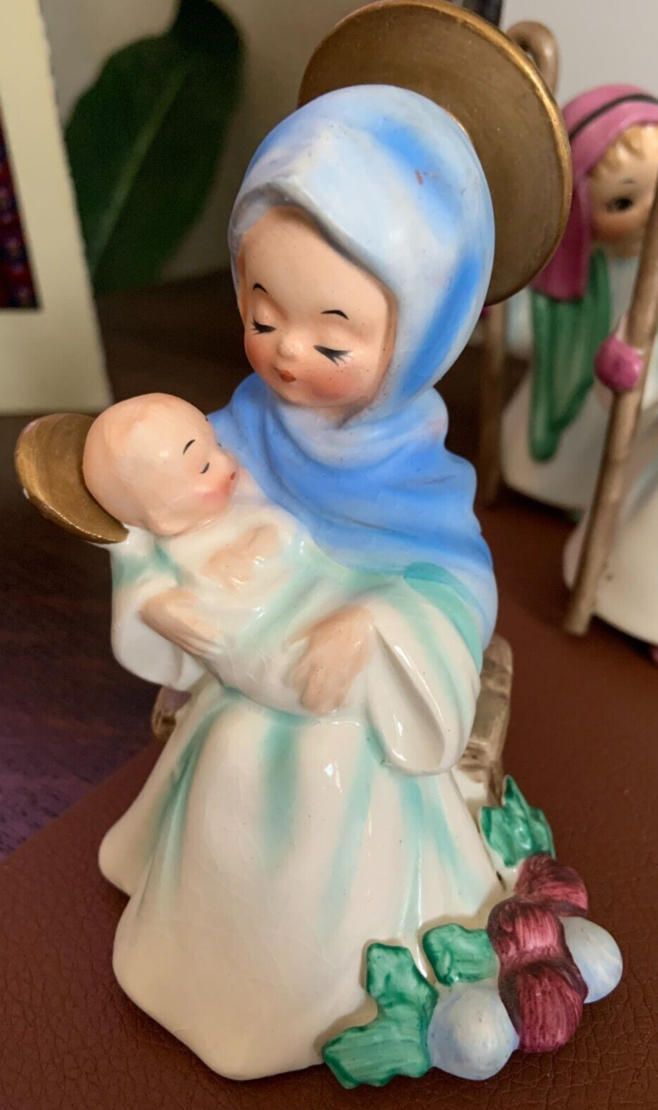 Early 1960s MCM Josef Original RARE Mary w/ Jesus for Nativity Made in Japan