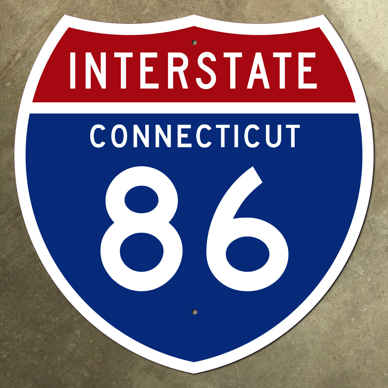 Connecticut interstate 86 Hartford highway route marker road sign 1957 18x18