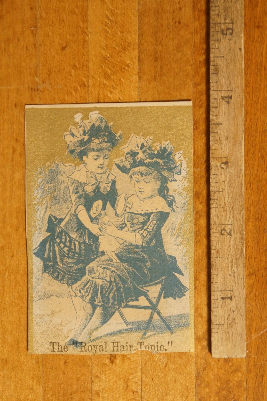 Antique Victorian Trade Card Royal Hair Tonic Advert