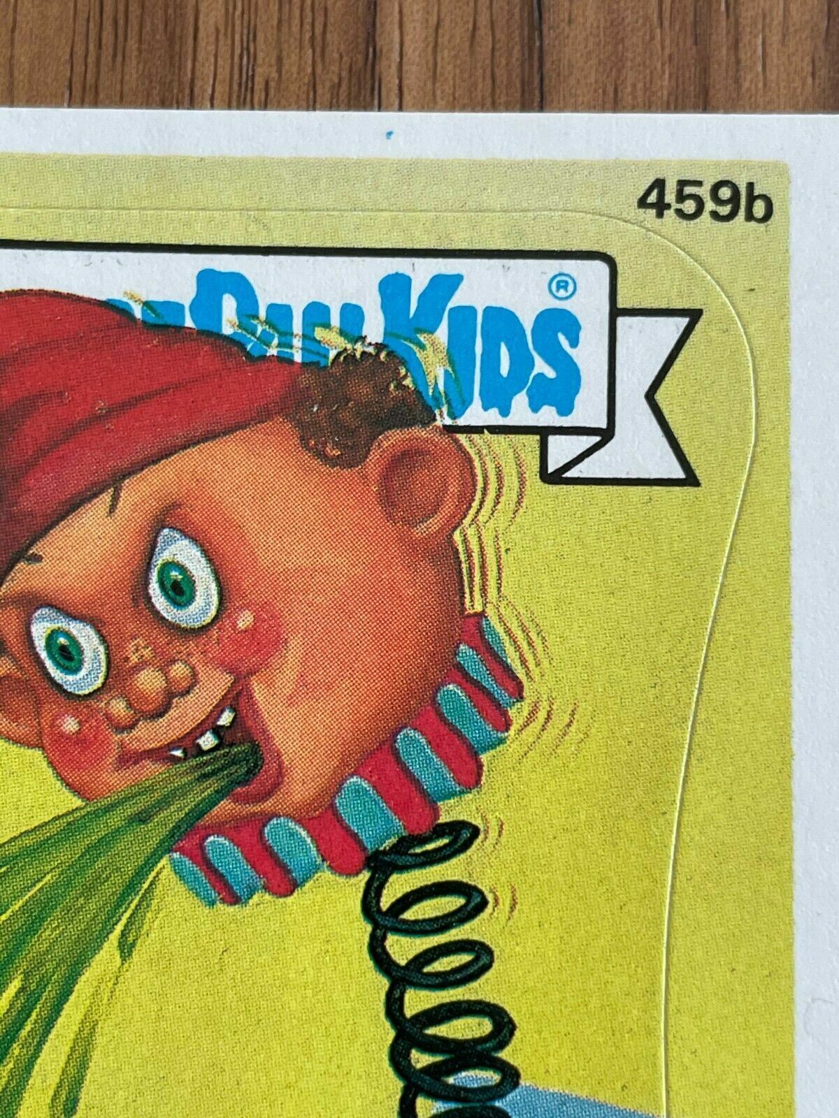 Topps Garbage Pail Kids 459b JUICY JULES Card LIGHT YELLOW LINE SPLOTCH ERROR