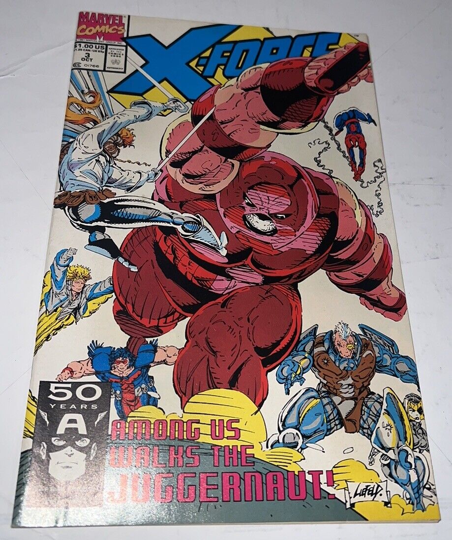 X-Force #3 Marvel Comics 1991 Juggernaut Cover Direct Spiderman Appearance VF/NM