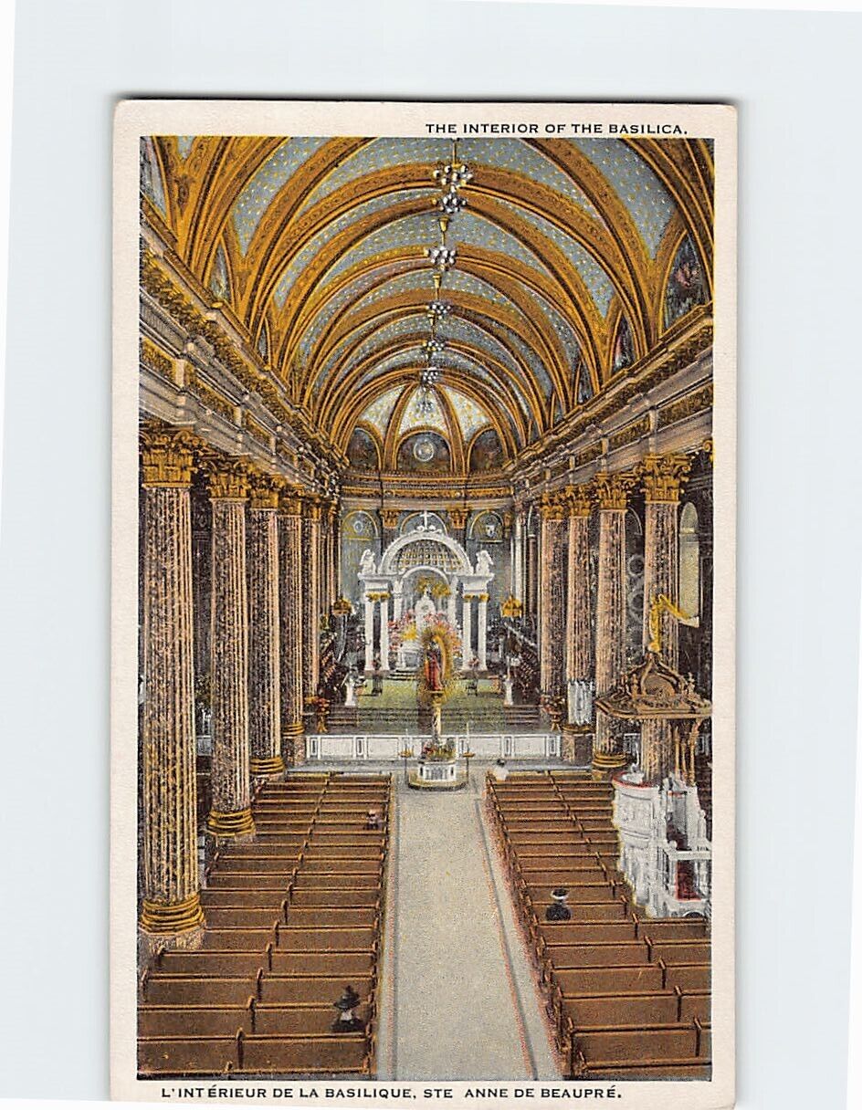 Postcard The Interior Of The Basilica Sainte Anne De Beaupré Canada