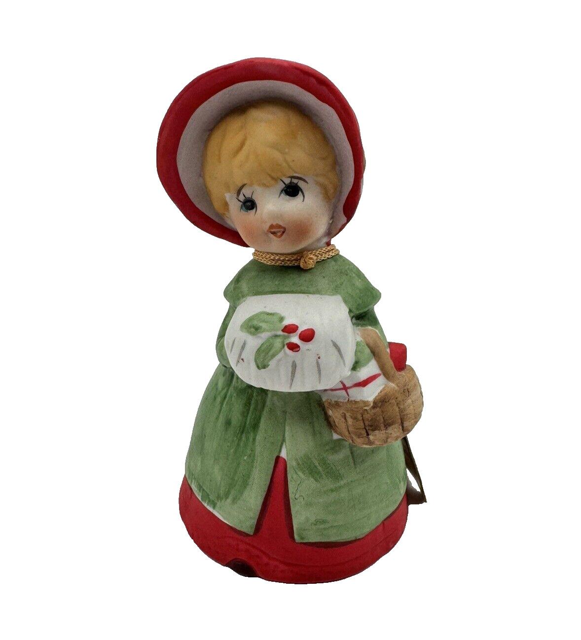 Vintage Jasco Porcelain Christmas Caroler Little Girl Bell