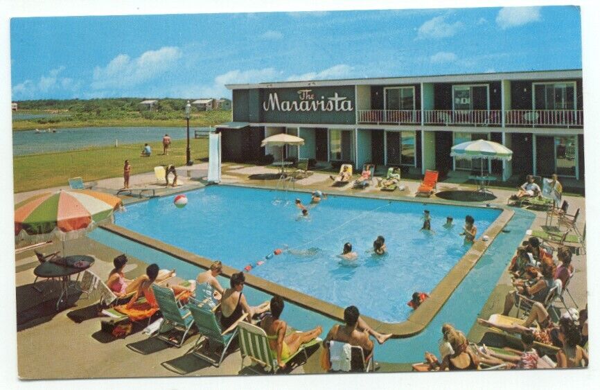Falmouth Cape Cod MA The Maravista Holiday Motel Postcard Massachusetts