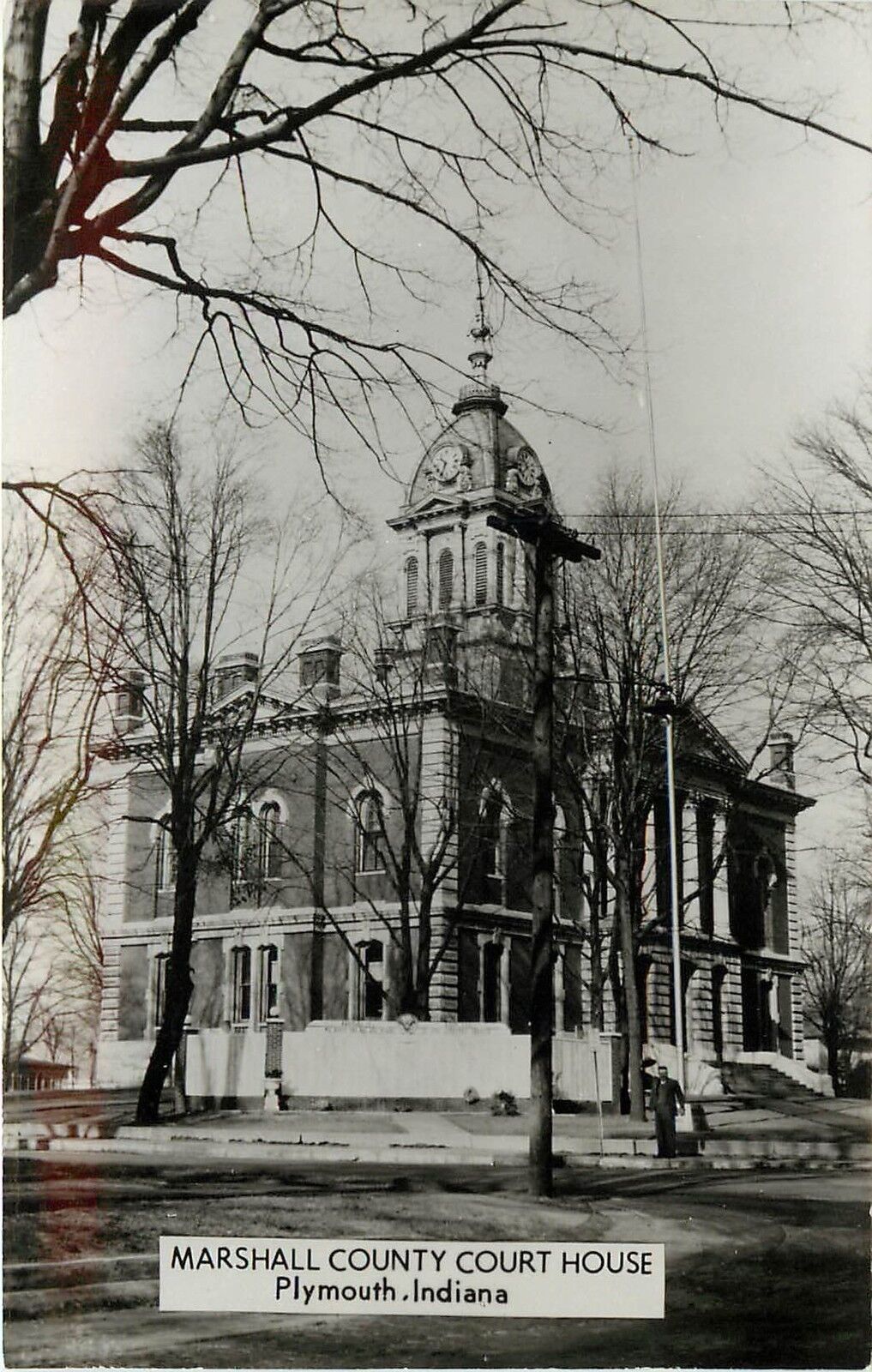 c1960 Real Photo Postcard; Marshall County Court House, Plymouth IN Unposted