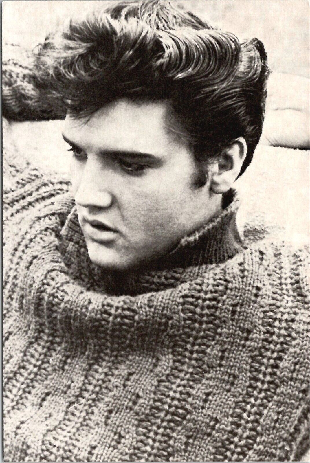 Elvis Aaron Presley in a Cable Knit Sweater - Postcard Unposted