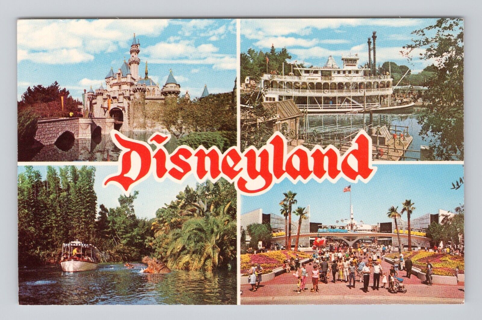 Postcard Disneyland Large Letter Multi View 0-1A Tomorrowland stamped