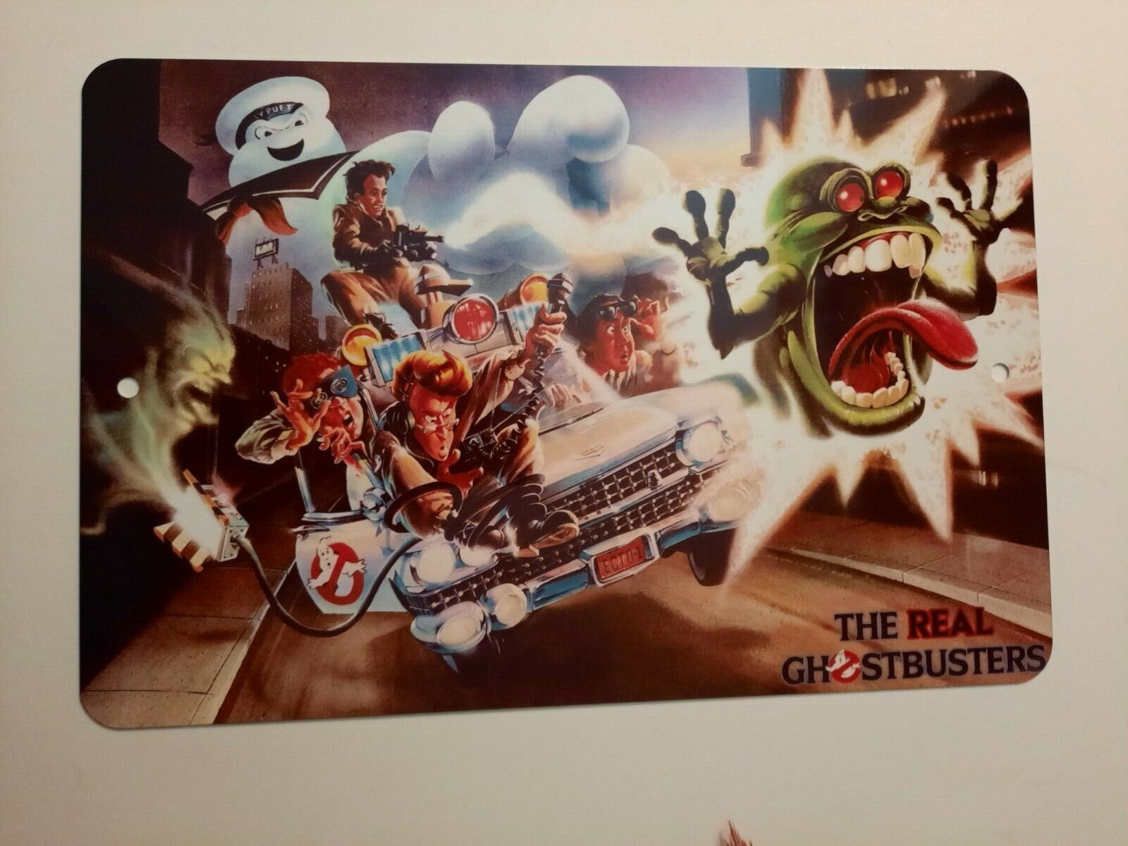The Real Ghostbusters Cartoon Artwork 8x12 Metal Wall Sign