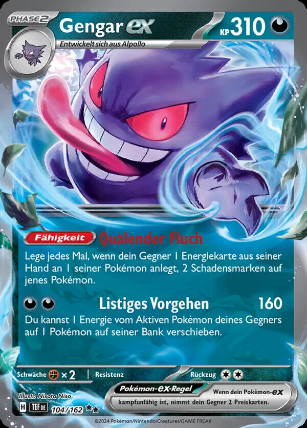 Pokemon Forces of the Time Gengar ex 104/162 Near Mint German