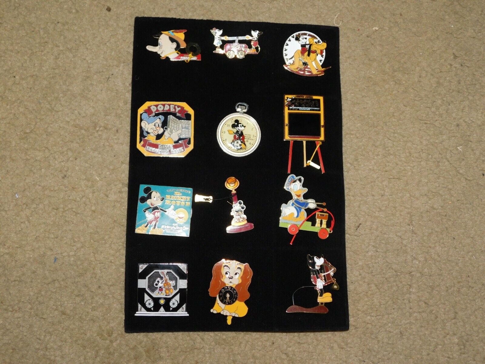 Disney PIN LE VINTAGE COLLECTION ANTIQUE TOYS COMPLETE SET 12 LADY MICKEY DOPEY