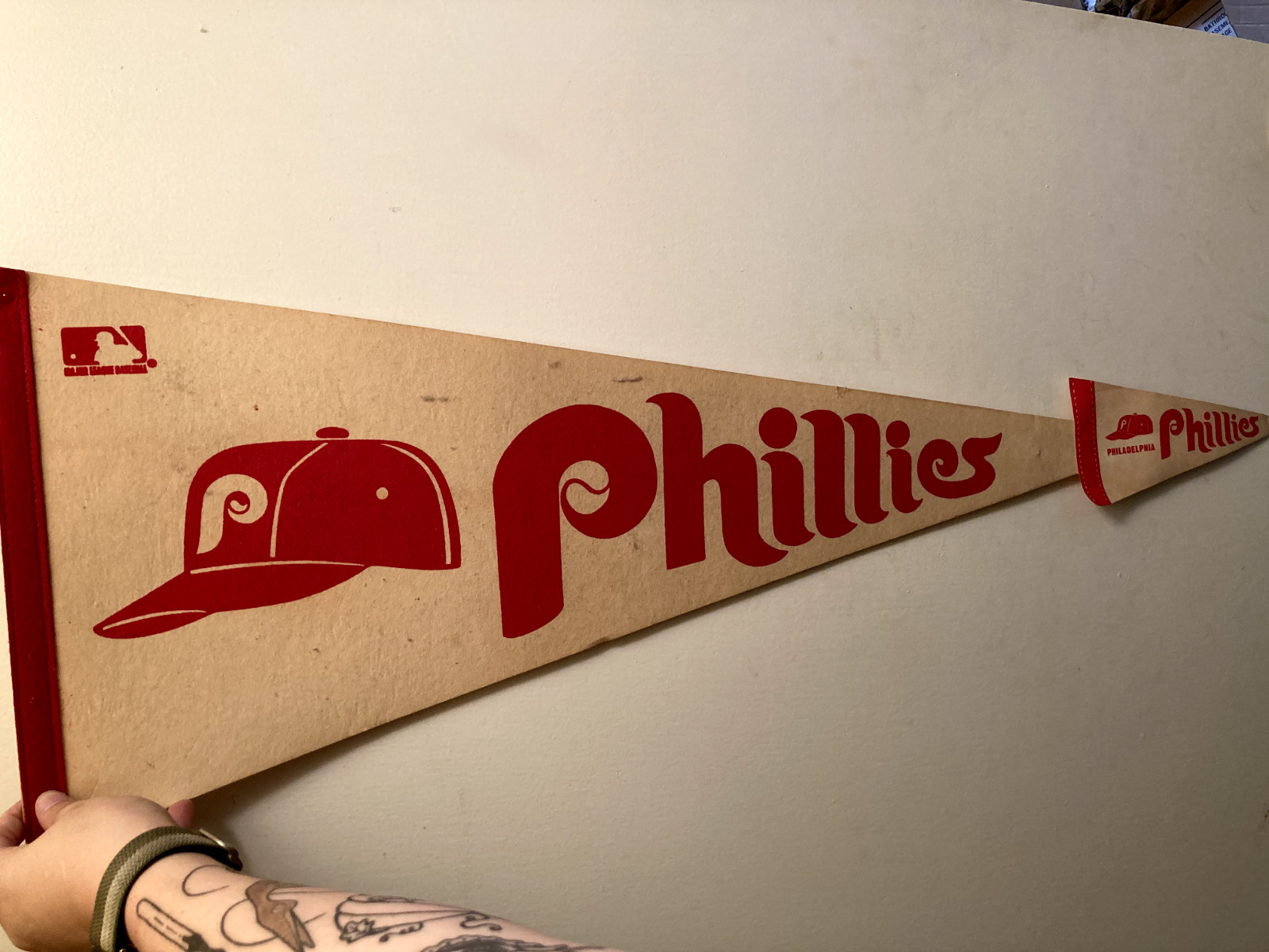  2 Vintage Philadelphia Phillies Pennant Flags