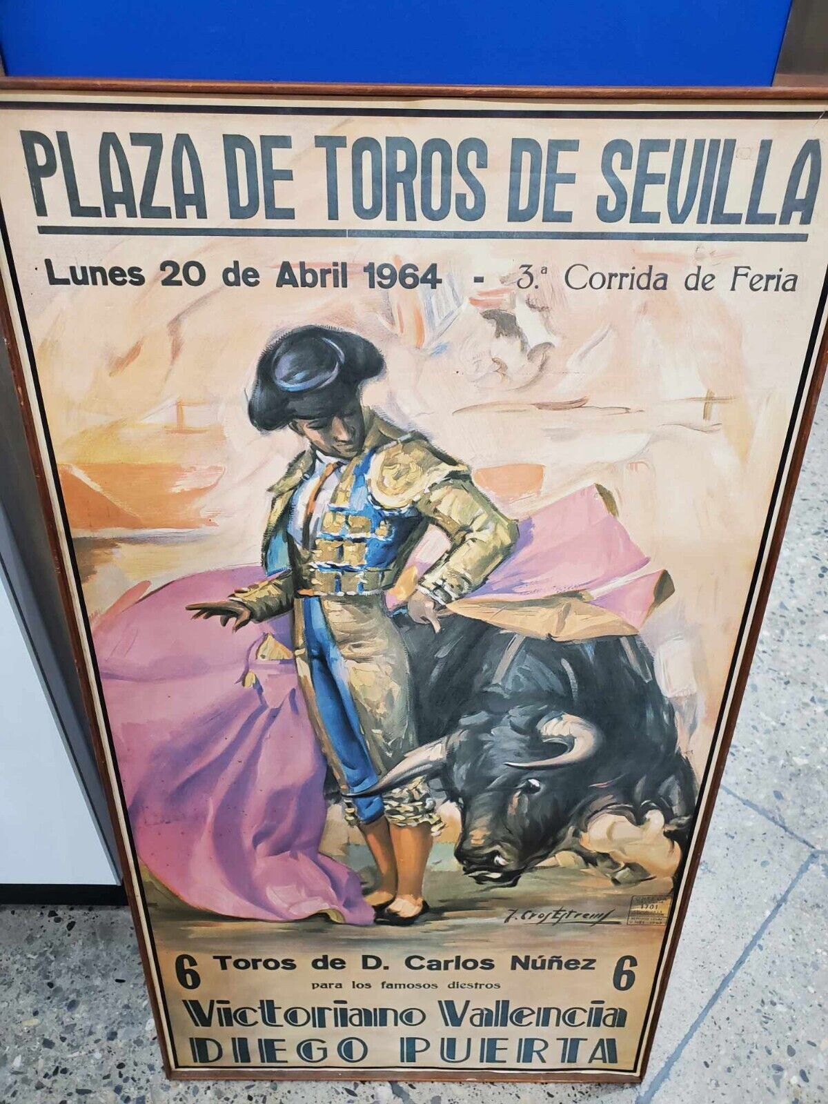 1964 Plaza De Toros De Sevilla 6 bullfighting corrida poster 38\