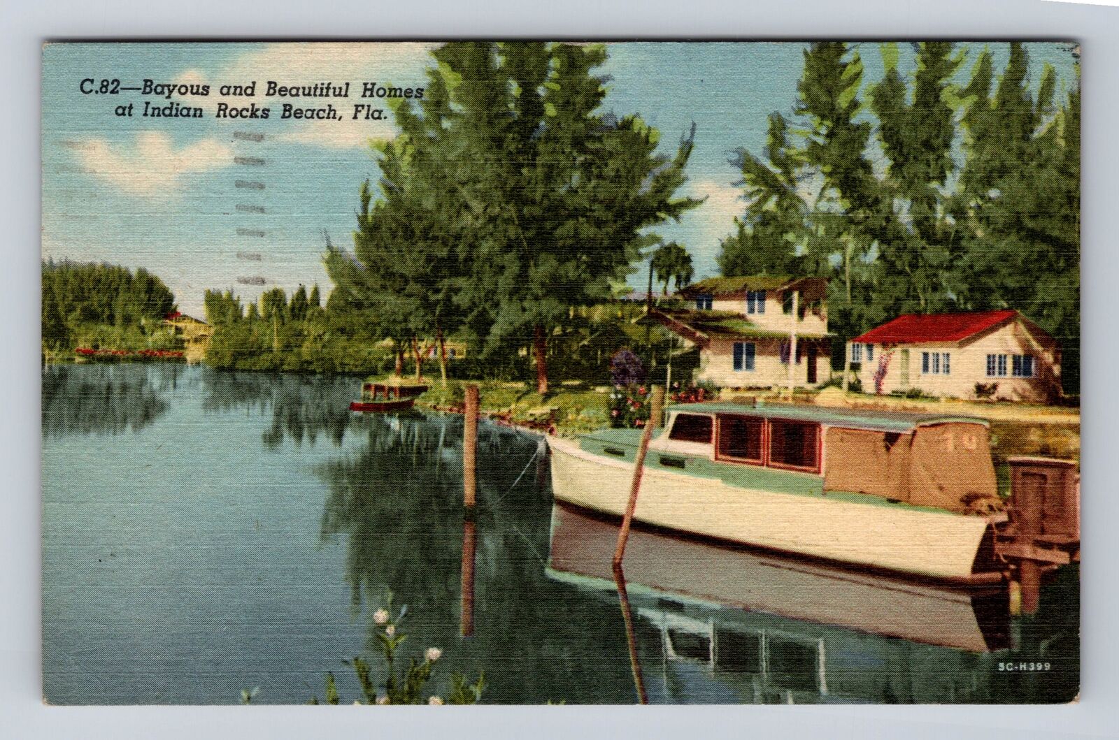 Indian Rocks Beach FL-Florida Bayous And Beautiful Homes Vintage c1956 Postcard