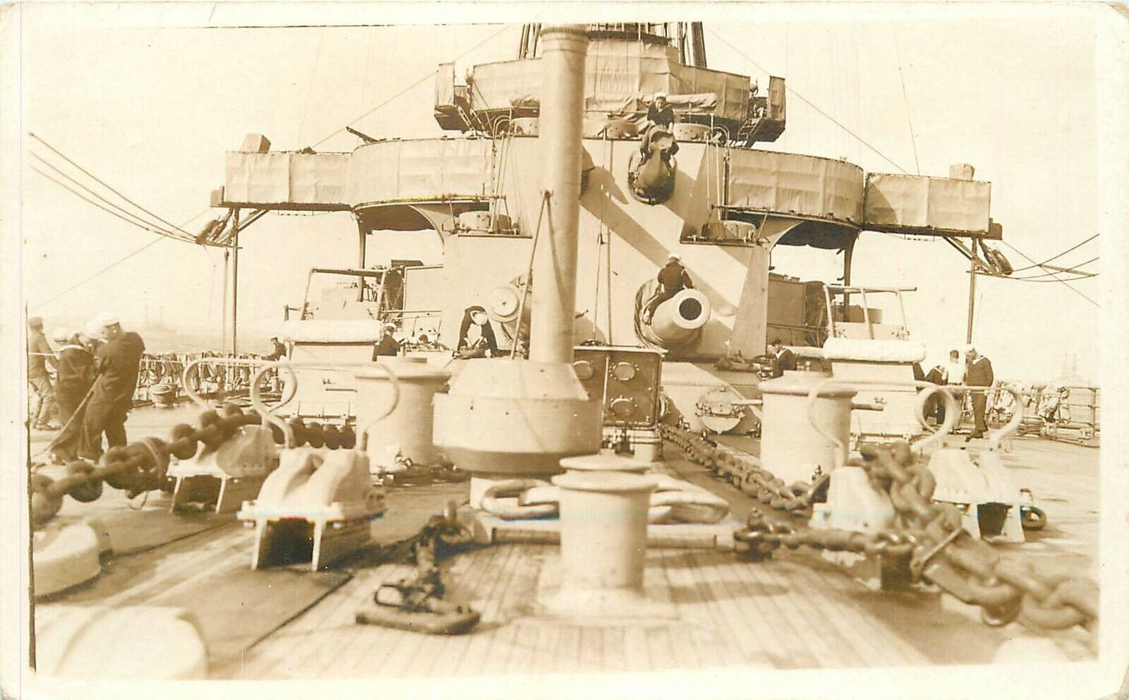 Postcard RPPC C-1915 US Navy Military Ship guns 23-5376