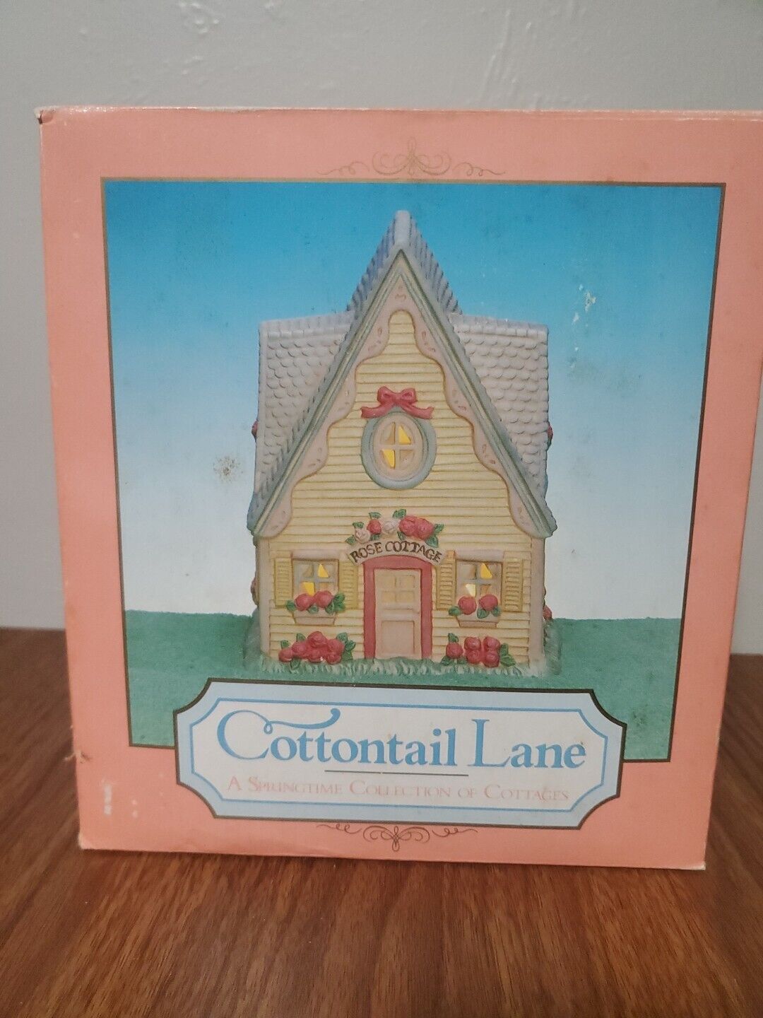 Vintage Cottontail Lane Lighted Rose Cottage