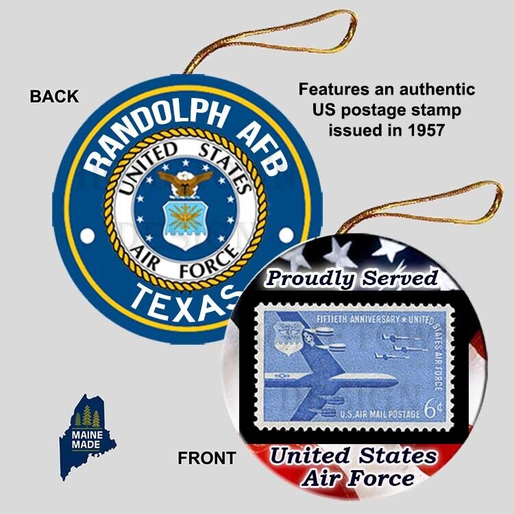 RANDOLPH AIR FORCE BASE Christmas Ornament - Military Gift Veteran USAF Store