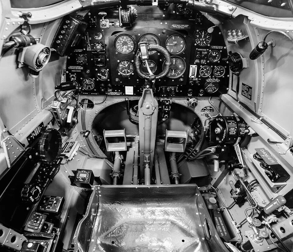 RAF Spitfire Cockpit WWII WW2 8x8