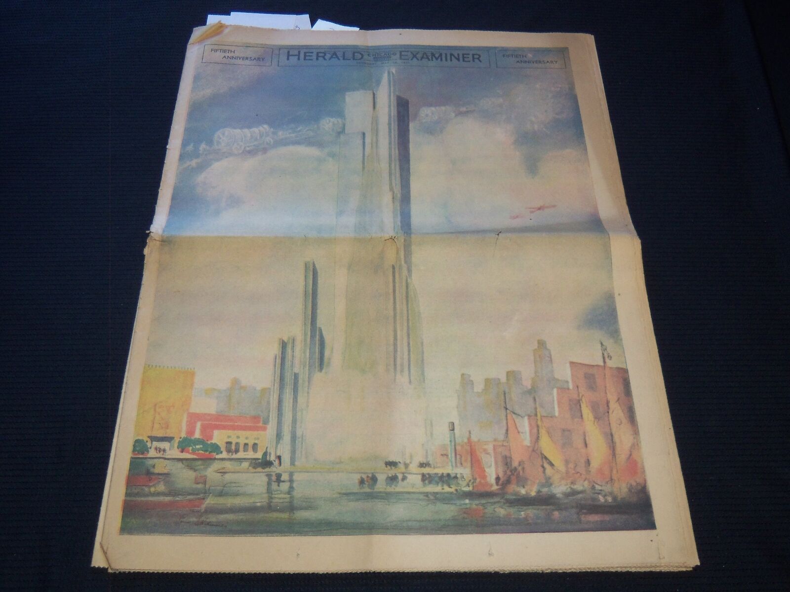1931 MAY 14 CHICAGO HERALD EXAMINER NEWSPAPER - 50TH ANNIVERSARY - NP 5823