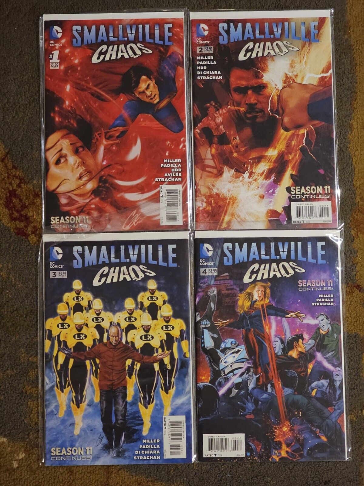 SUPERMAN Smallville Chaos 1 2 3 4 RARE Complete series DC 2014 Season 11 VF+