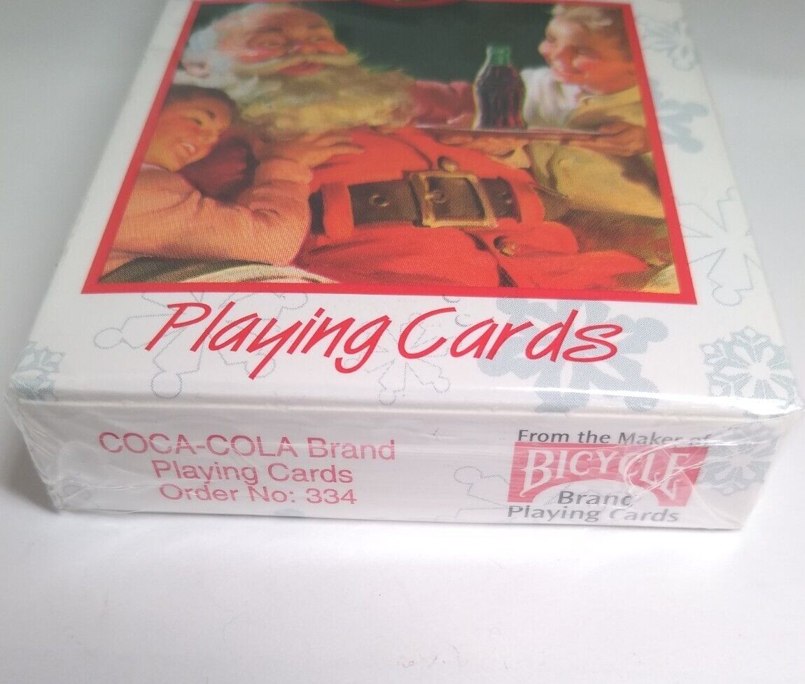 1999 sealed Coca-Cola Bicycle Brand Christmas Playing Cards Santa Claus #334 