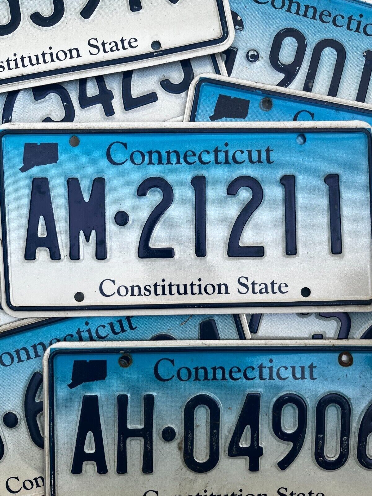 Connecticut License Plate Tag Blue Fade CT CONN RANDOM FAST SHIPPING
