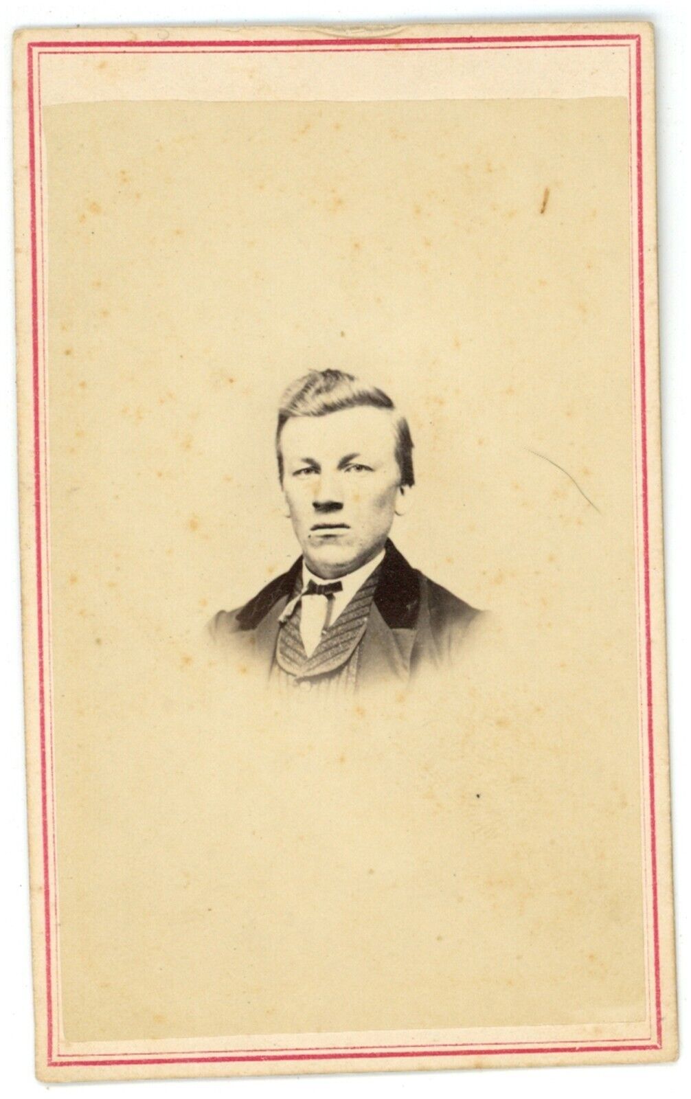 CIRCA 1880\'S CDV Dashing Young Man Wearing Suite & Bow Tie C. Smith Annville, PA