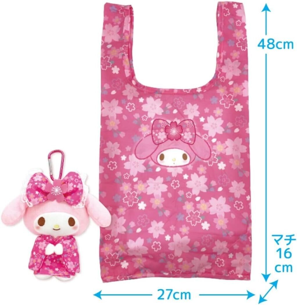 Nakajima Corporation My Melody Sanrio Plush Sakura Kimono w/ Eco Bag