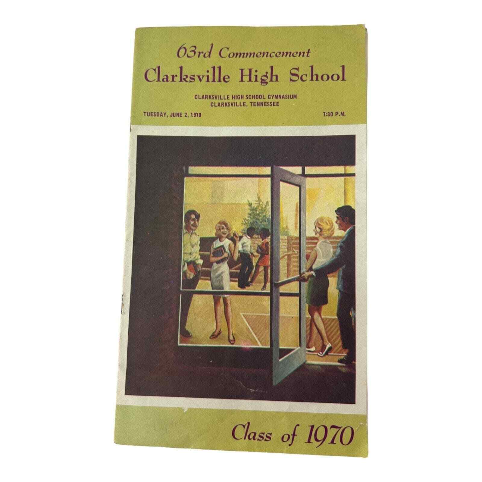 Clarksville High School Vintage Commencement Program Clarksville Tennessee 1970