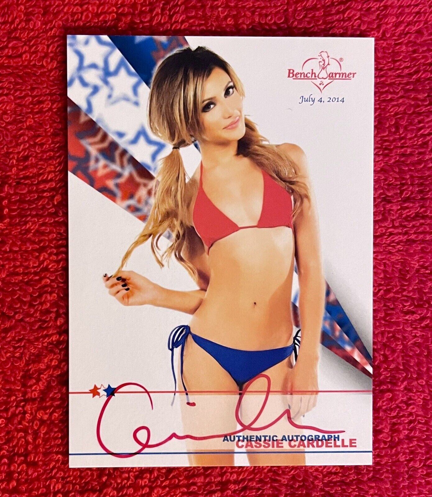Cassie Cardelle 4th Of July 🇺🇸 Autograph Benchwarmer Card 🔥HOT Auto