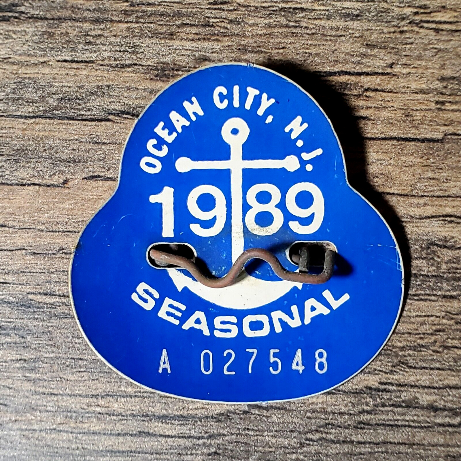 1989 Ocean City NJ Seasonal Beach Tag OC New Jersey