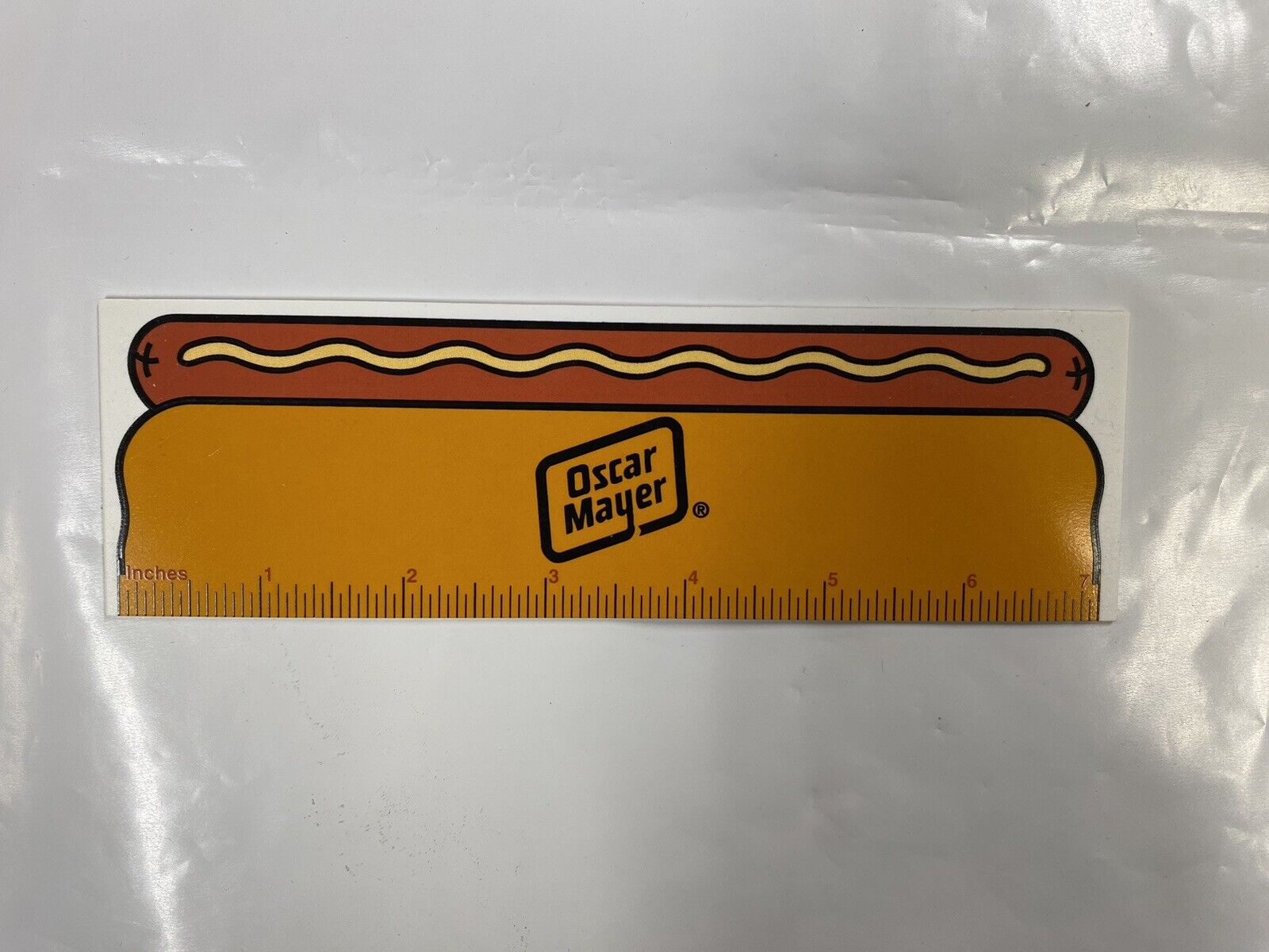 Vintage Rare HTF 7” Oscar Mayer Hot Dog Wiener Ruler Plastic Promo Advertisement