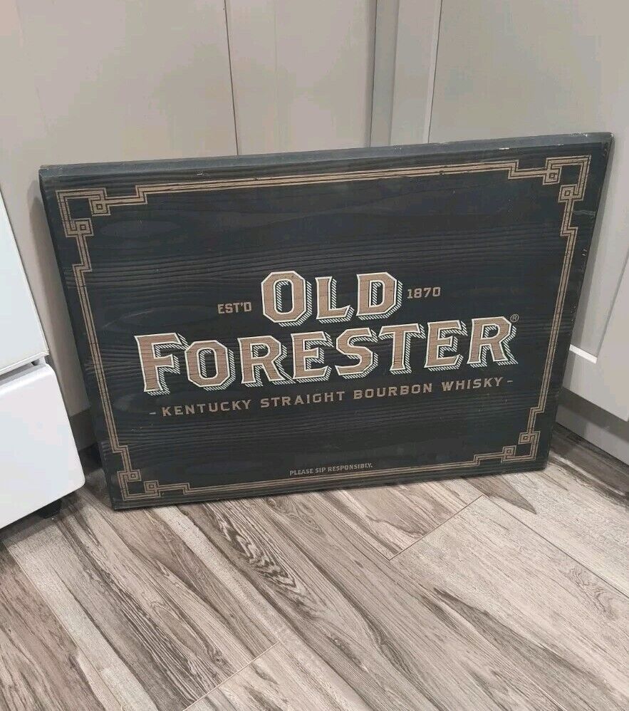 Wooden Old Forester Distilling Co Kentucky Bar Sign Advertising Beer Tavern 