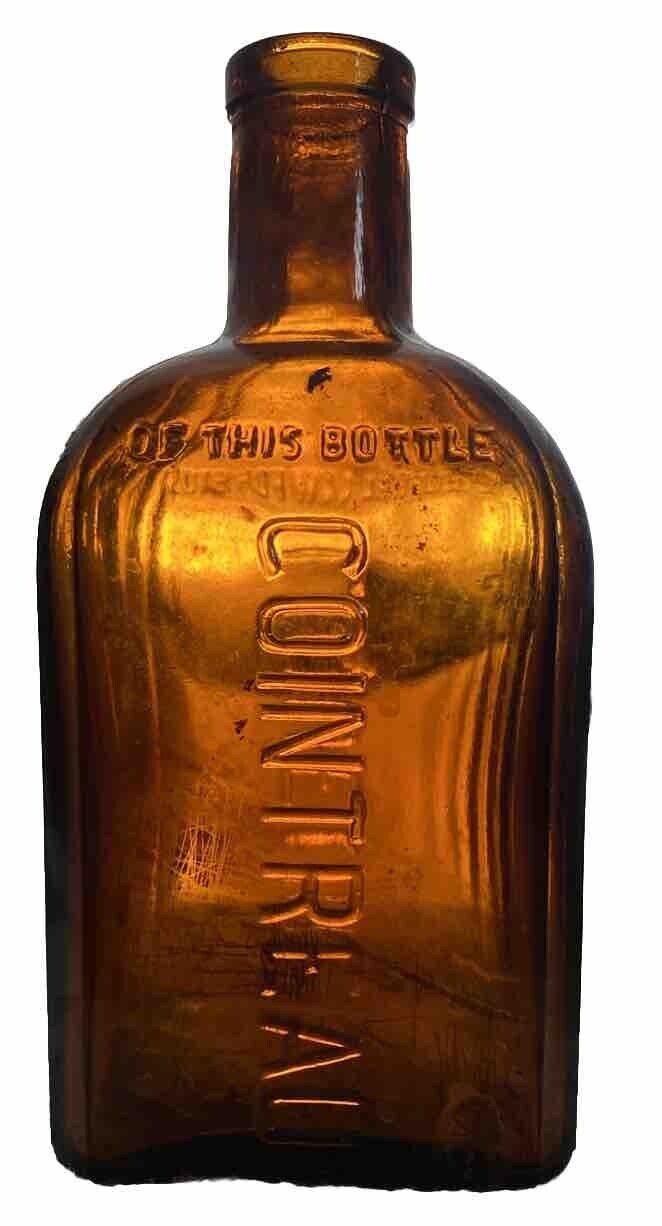 Vintage Cointreau Liqueur Amber Brown Bottle Embossed Glass 6\