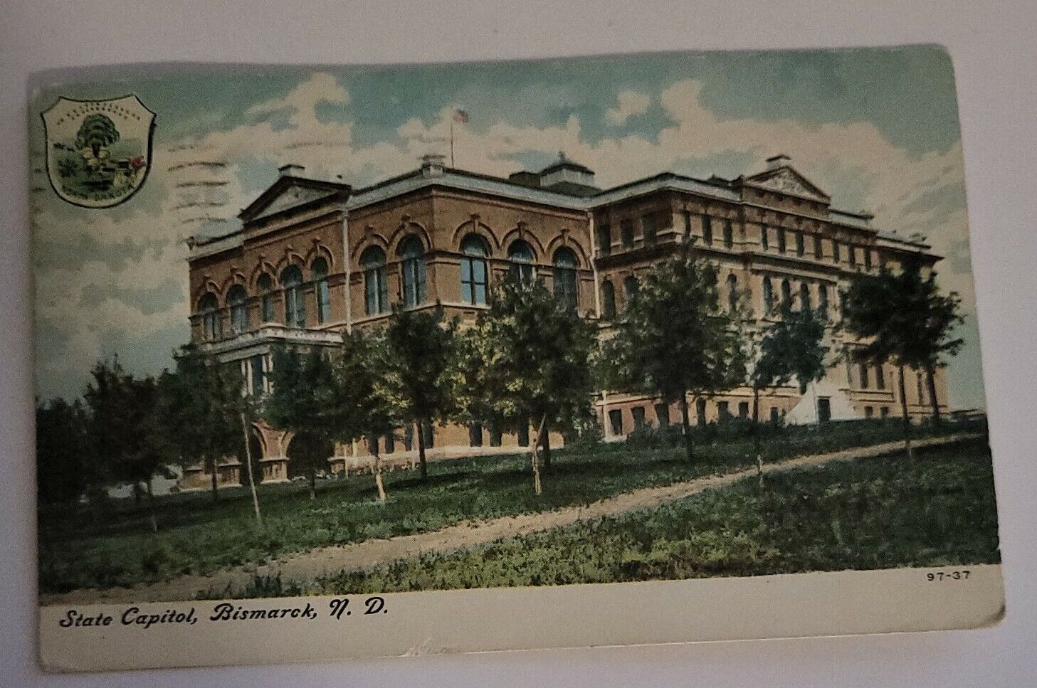 Bismarck ND Destroyed Original State Capitol Vintage North Dakota 1913 Postcard