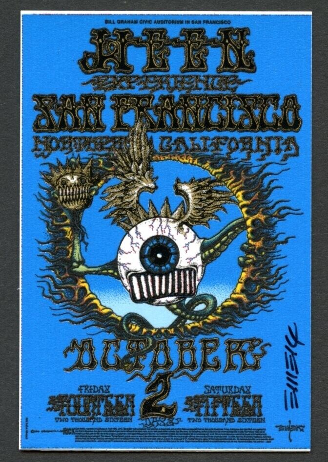 EMEK Ween 2016 San Francisco BLUE Handbill 2x3 Mini Print Poster Jimi Hendrix