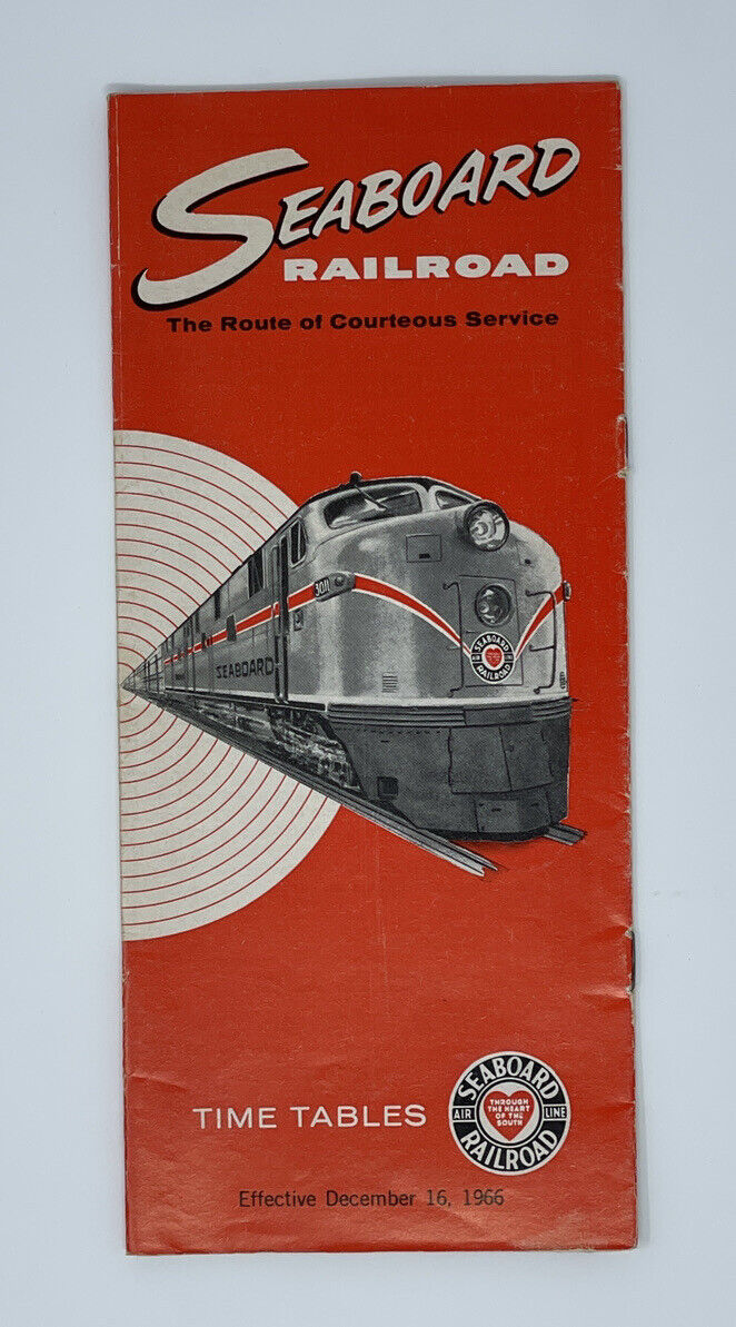 1962 Seaboard Railroad RR Time TablesApril 29 The Route of Courteous Service