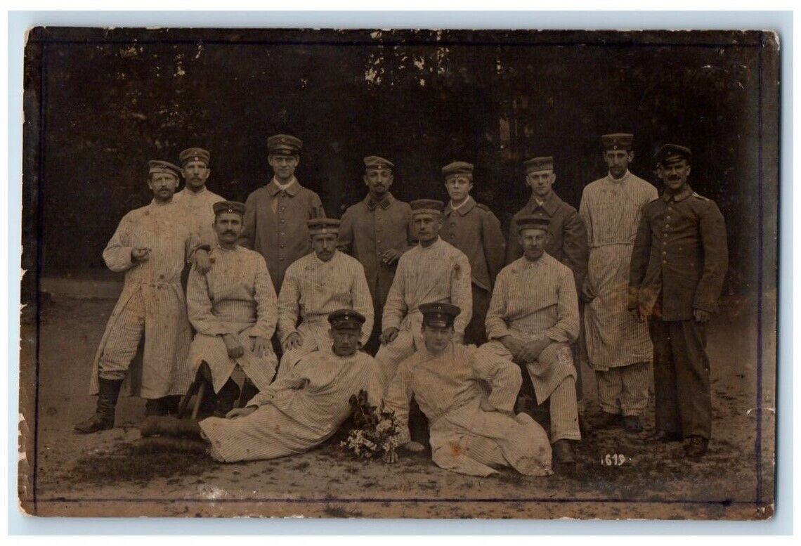 c1914-1918 WWI Army Soldier Group Surgeon Doctor Germany RPPC Photo Postcard