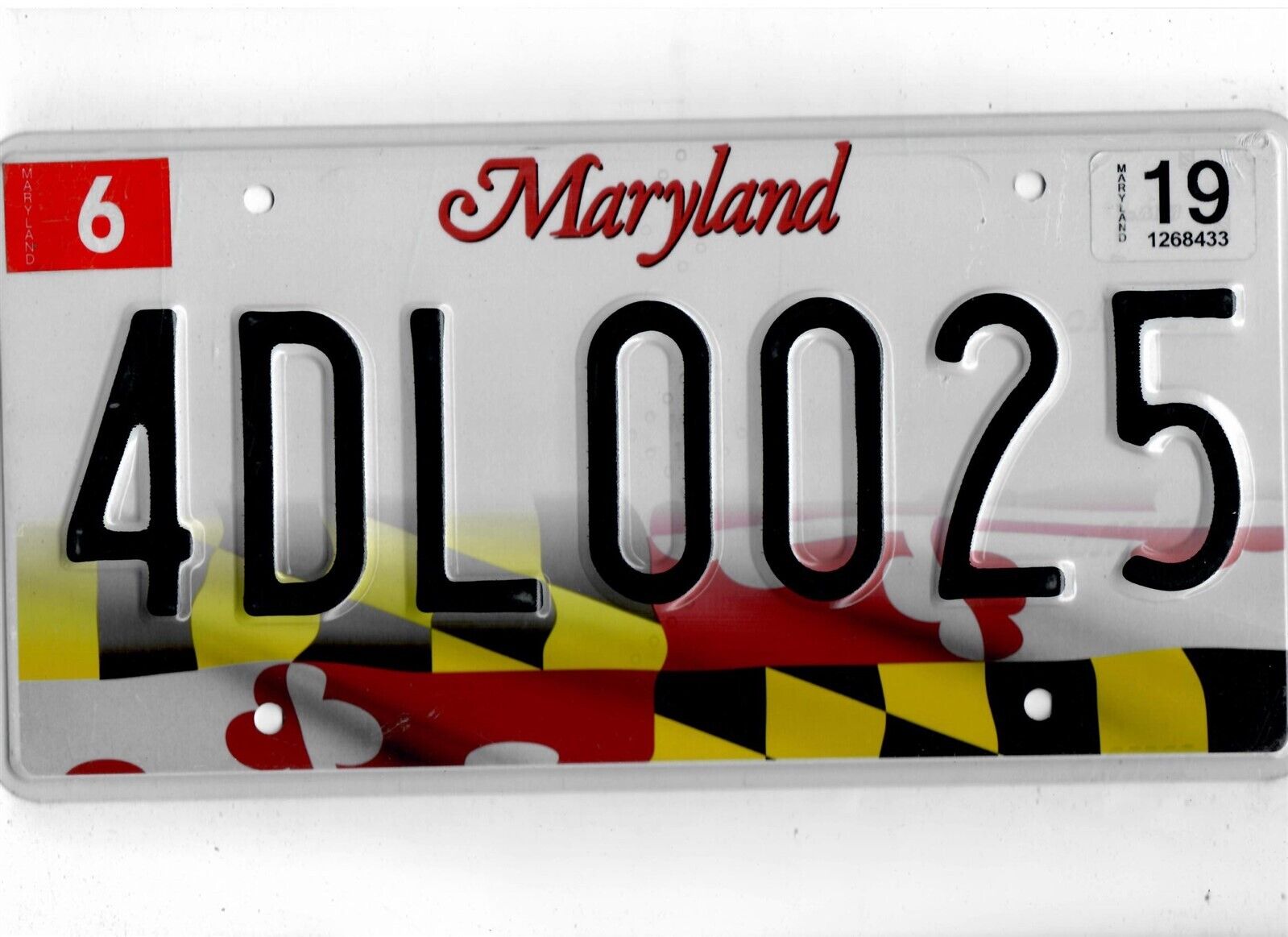 MARYLAND passenger 2019 license plate 