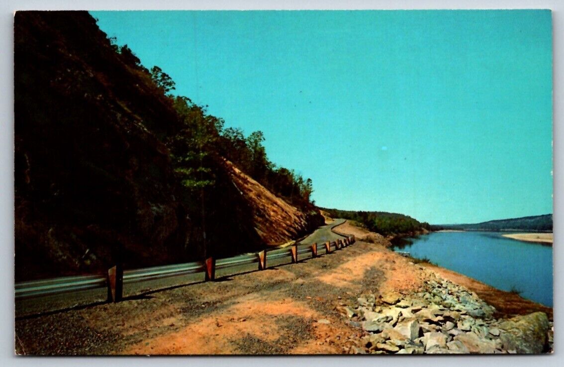 Postcard Chrome Arkansas River Dardanelle Bluffs