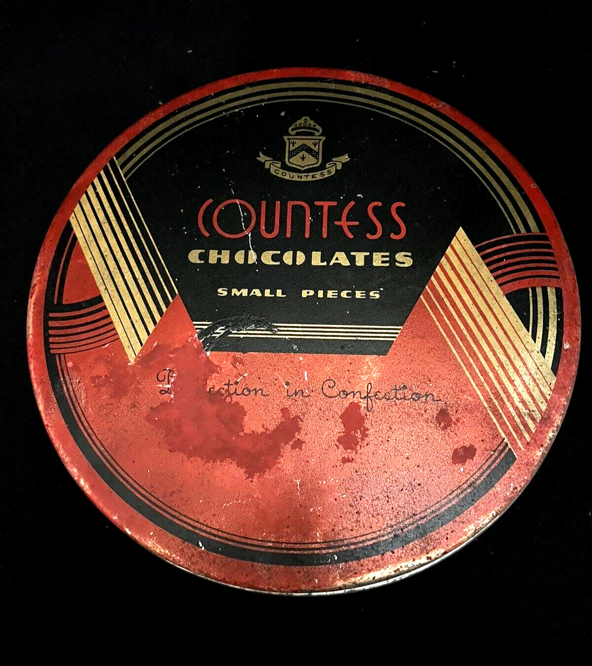 Vintage Art Deco Candy Tin Countess Chocolates 8\