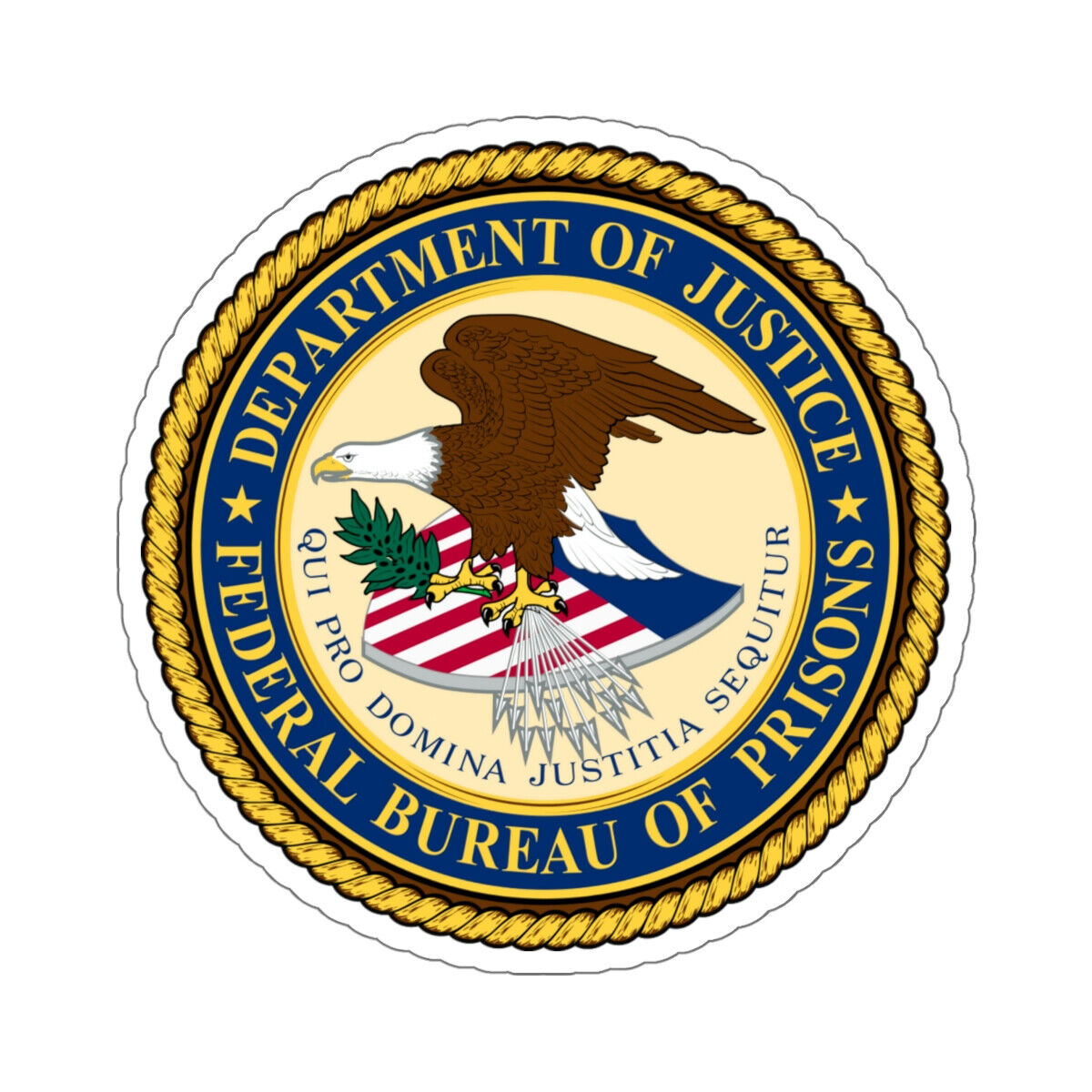 Seal of the Federal Bureau of Prisons BOP STICKER Vinyl Die-Cut Decal