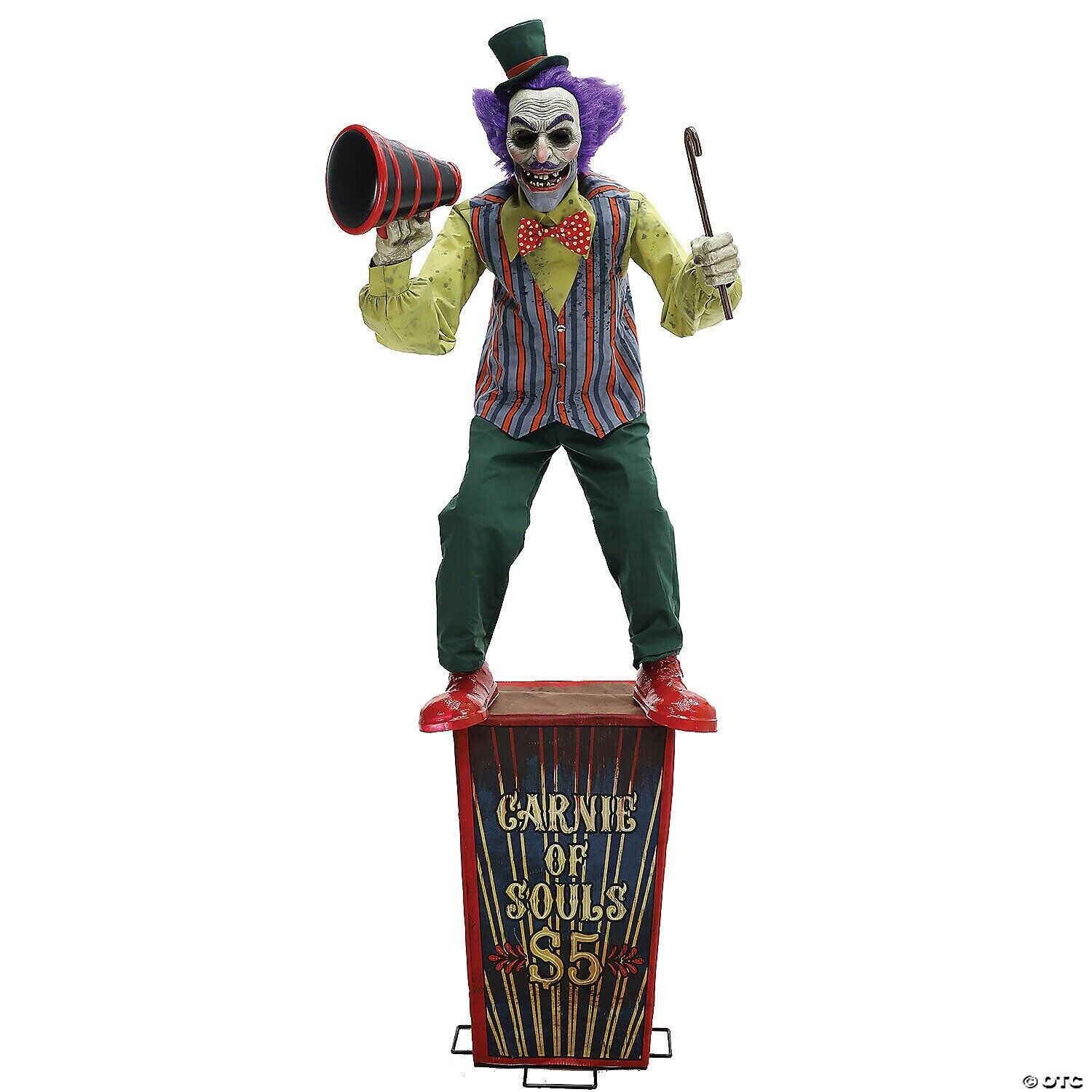 New Creepy Carnival Barker - Animated Halloween or Haunted House Prop