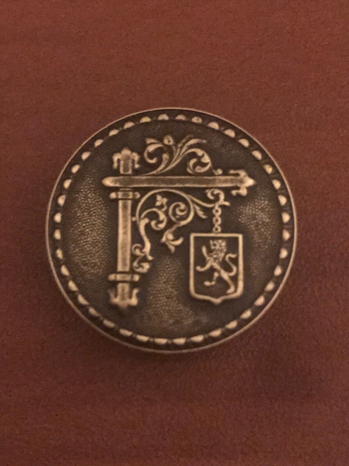 Rare Vintage Original Antique French Uniform Metal Button Peugeot Paris VGC